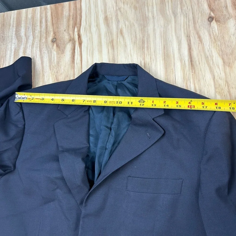 Burberry London Kensington Men 40 Short Navy Blue Wool Solid Blazer‎ Coat